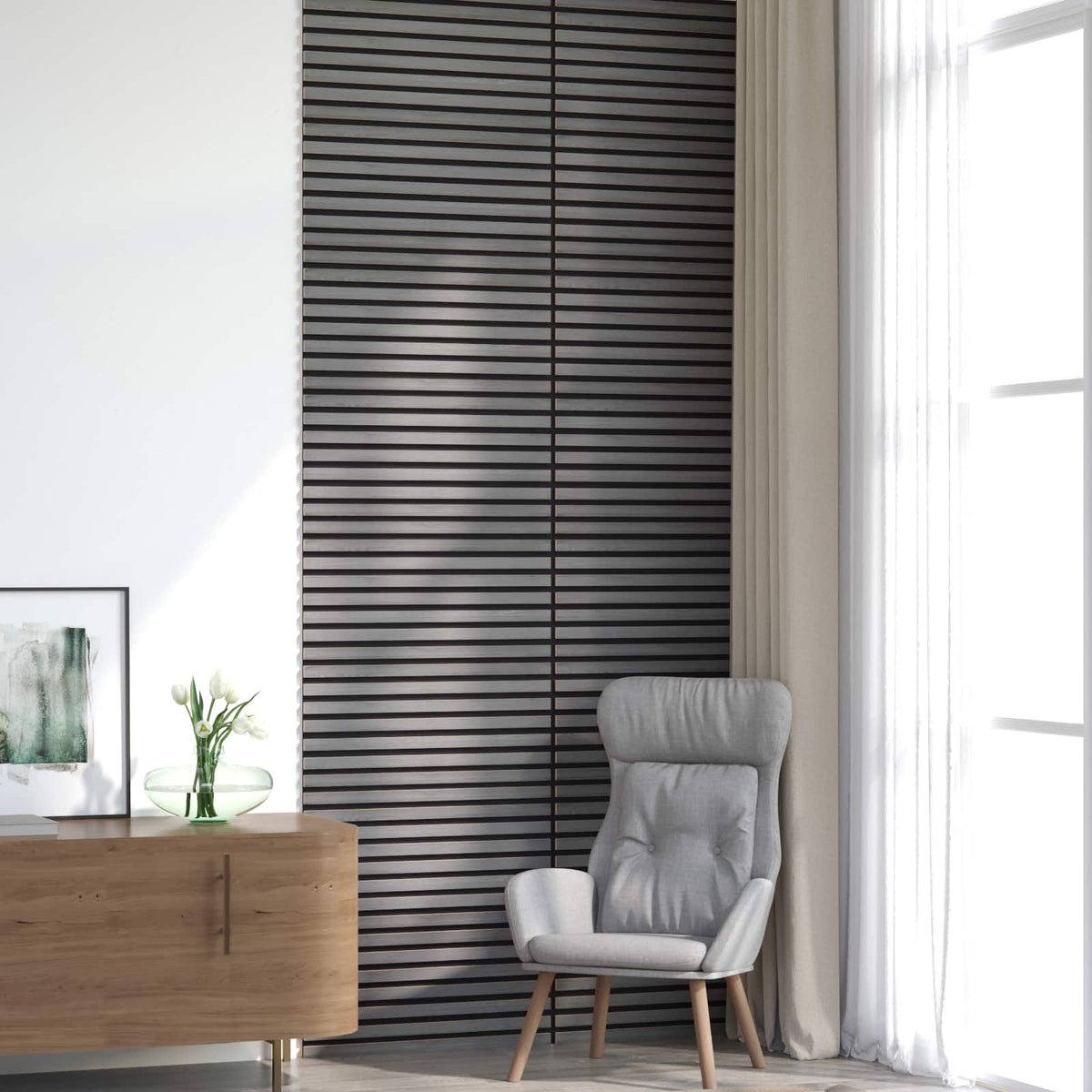 Wandpaneele 8 stk. 60,5 x 60 cm Grau