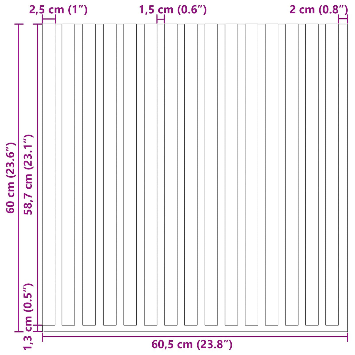 Wandpaneele 8 stk. 60,5 x 60 cm Grau