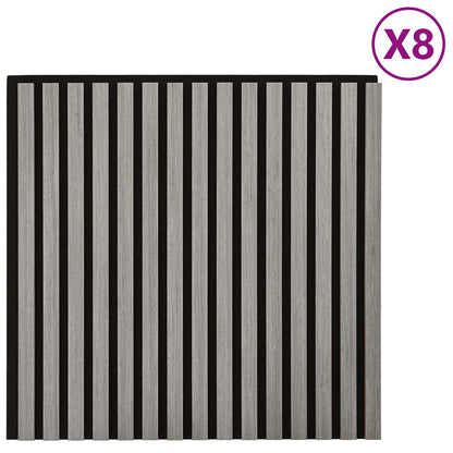 Wandpaneele 8 stk. 60,5 x 60 cm Grau