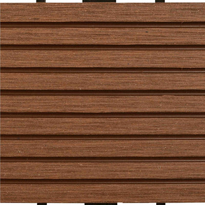 Terrassenfliese 11 stk. Braun 30 x 30 cm WPC