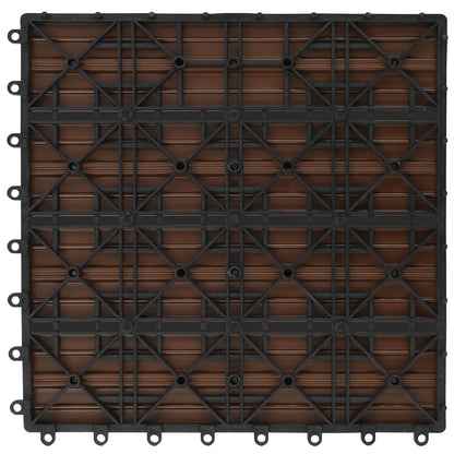 Terrassenfliese 11 stk. Braun 30 x 30 cm WPC