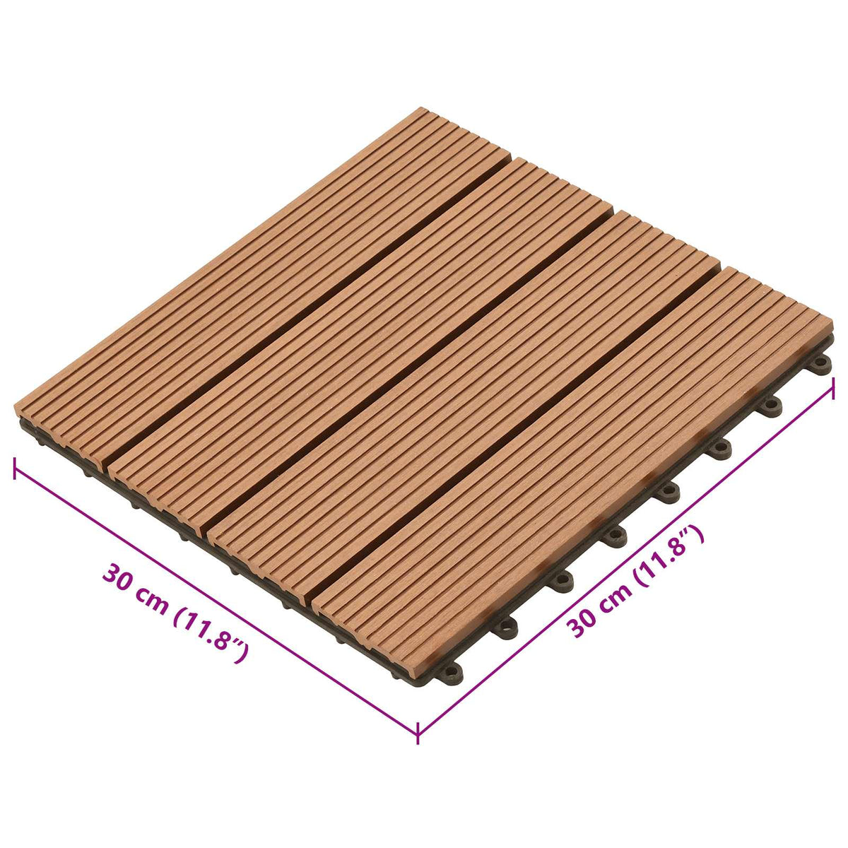 Terrassenfliese 11 stk. Braun 30 x 30 cm WPC