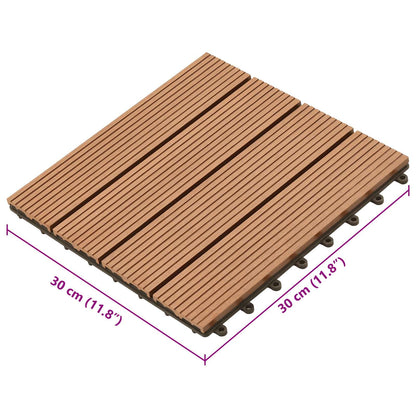 Terrassenfliese 11 stk. Braun 30 x 30 cm WPC
