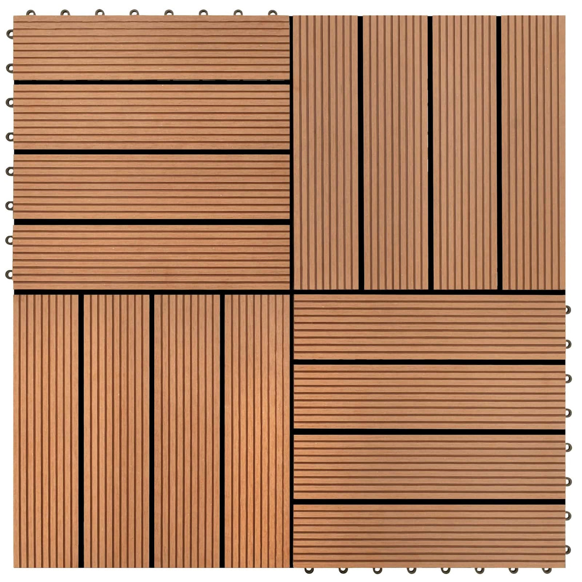 Terrassenfliese 11 stk. Braun 30 x 30 cm WPC