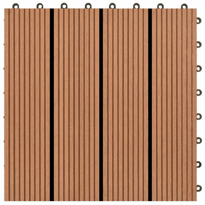 Terrassenfliese 11 stk. Braun 30 x 30 cm WPC
