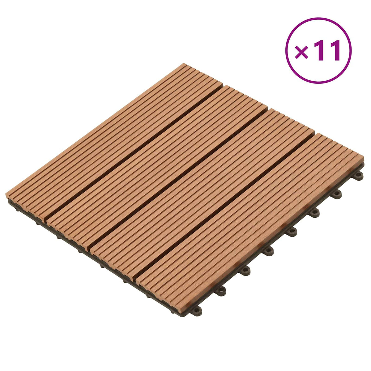 Terrassenfliese 11 stk. Braun 30 x 30 cm WPC