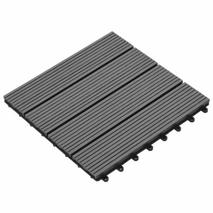 Terrassenfliese 11 stk. Grau 30 x 30 cm WPC