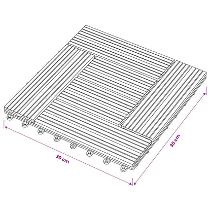Terrassenfliese 11 stk. Grau 30 x 30 cm WPC