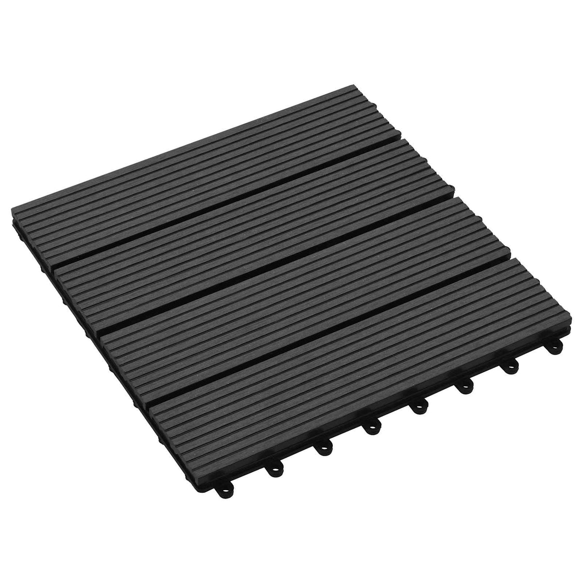 Terrassenfliese 11 stk. Schwarz 30 x 30 cm WPC