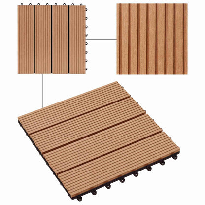 Terrassenfliese 11 stk. Teak 30 x 30 cm WPC