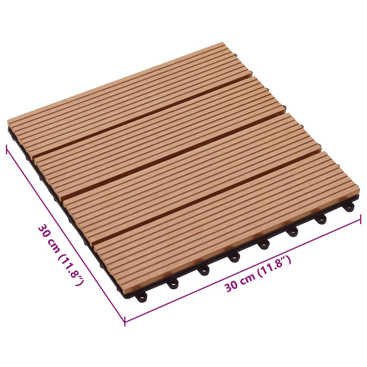 Terrassenfliese 11 stk. Teak 30 x 30 cm WPC