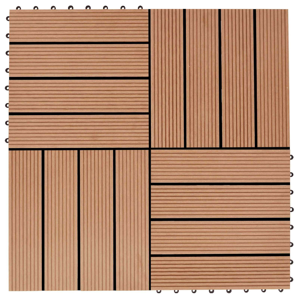 Terrassenfliese 11 stk. Teak 30 x 30 cm WPC
