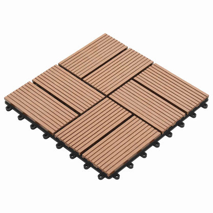 Terrassenfliese 11 stk. Braun 30 x 30 cm WPC