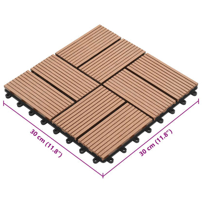 Terrassenfliese 11 stk. Braun 30 x 30 cm WPC