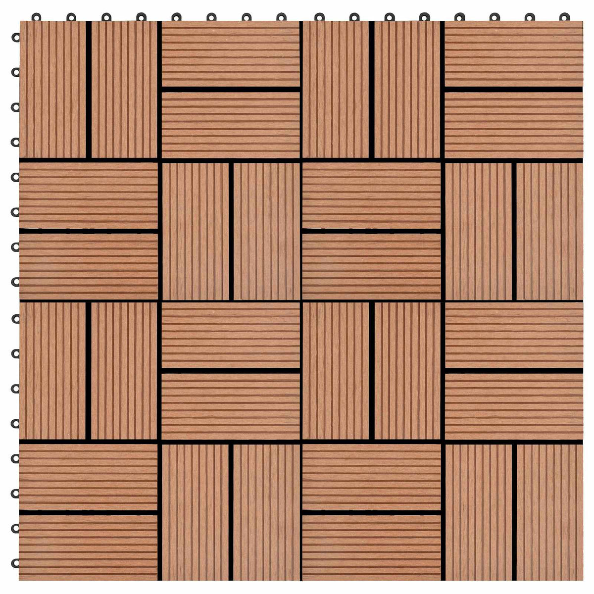 Terrassenfliese 11 stk. Braun 30 x 30 cm WPC