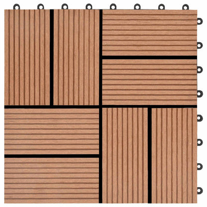 Terrassenfliese 11 stk. Braun 30 x 30 cm WPC
