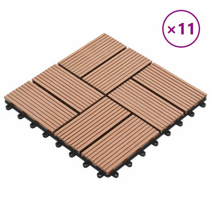 Terrassenfliese 11 stk. Braun 30 x 30 cm WPC
