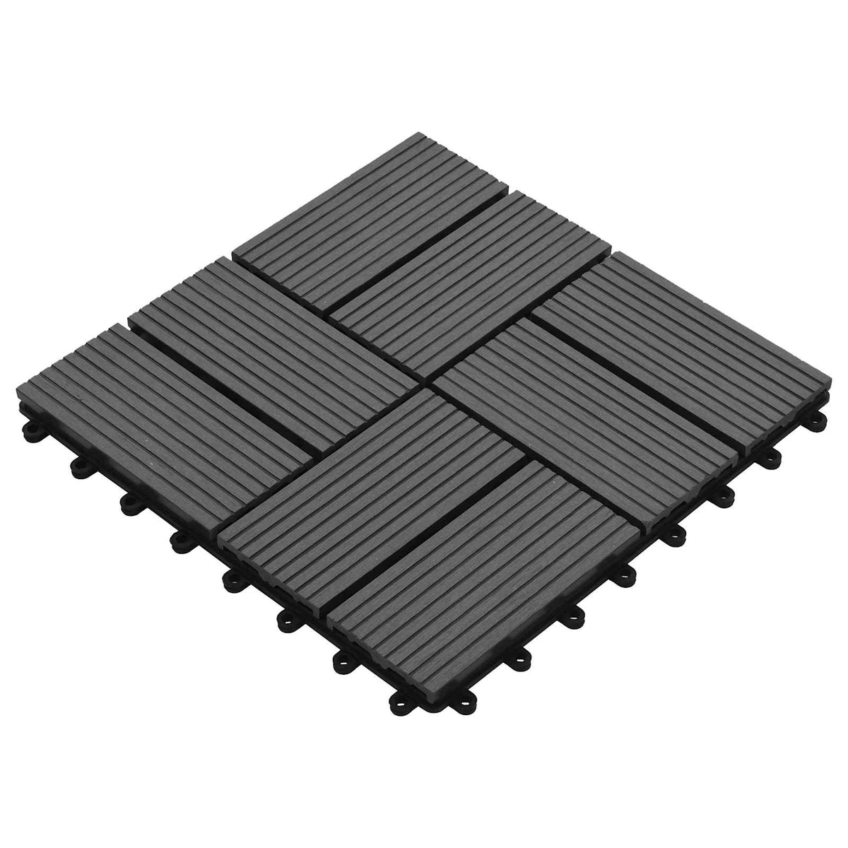 Terrassenfliese 11 stk. Grau 30 x 30 cm WPC
