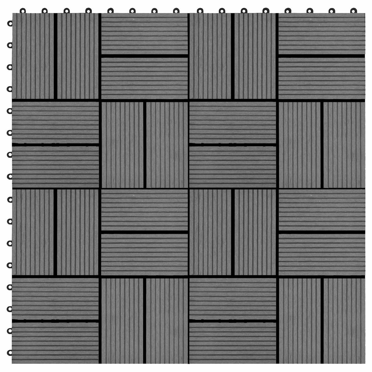 Terrassenfliese 11 stk. Grau 30 x 30 cm WPC