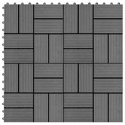 Terrassenfliese 11 stk. Grau 30 x 30 cm WPC