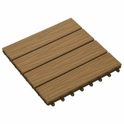 Terrassenfliese 3D-Design 11 Stk. Teak 30 x 30 cm WPC