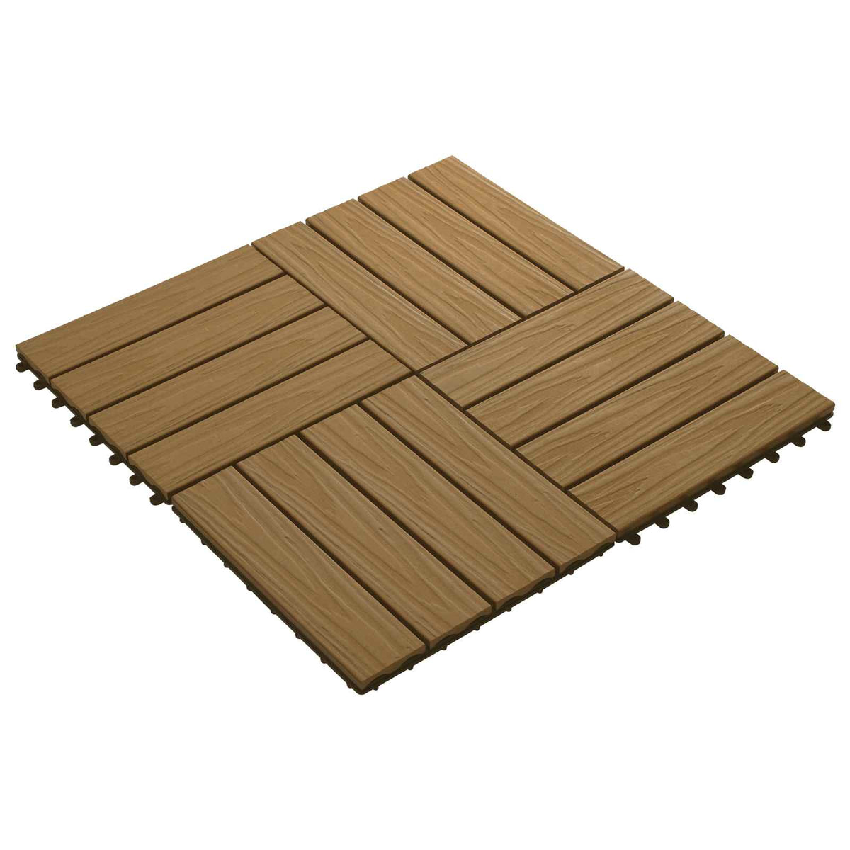 Terrassenfliese 3D-Design 11 Stk. Teak 30 x 30 cm WPC