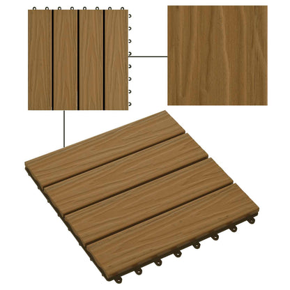 Terrassenfliese 3D-Design 11 Stk. Teak 30 x 30 cm WPC