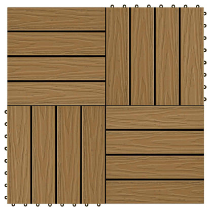 Terrassenfliese 3D-Design 11 Stk. Teak 30 x 30 cm WPC