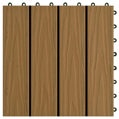 Terrassenfliese 3D-Design 11 Stk. Teak 30 x 30 cm WPC