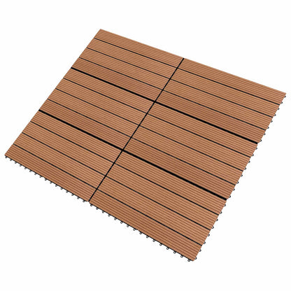 Terrassenfliese 6 stk. Braun 60 x 30 cm WPC