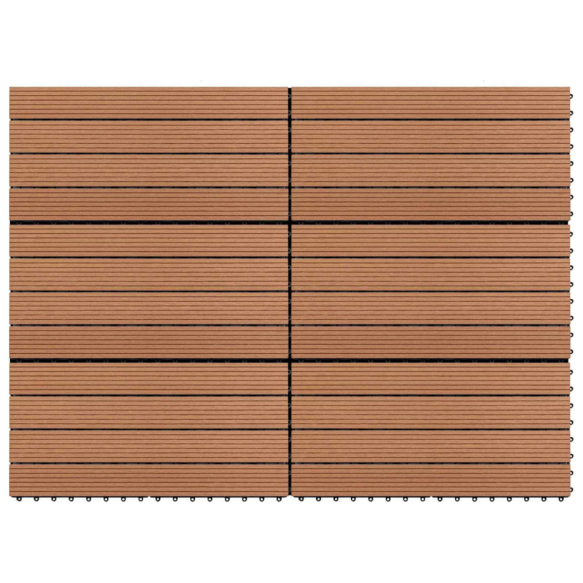 Terrassenfliese 6 stk. Braun 60 x 30 cm WPC