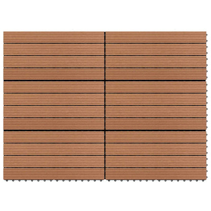 Terrassenfliese 6 stk. Braun 60 x 30 cm WPC