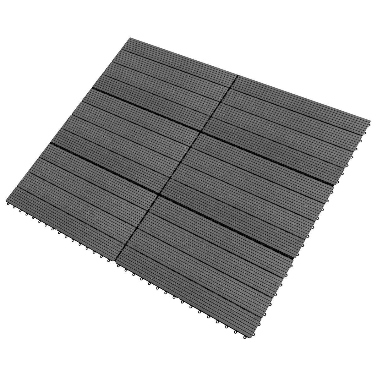 Terrassenfliese 6 stk. Grau 60 x 30 cm WPC