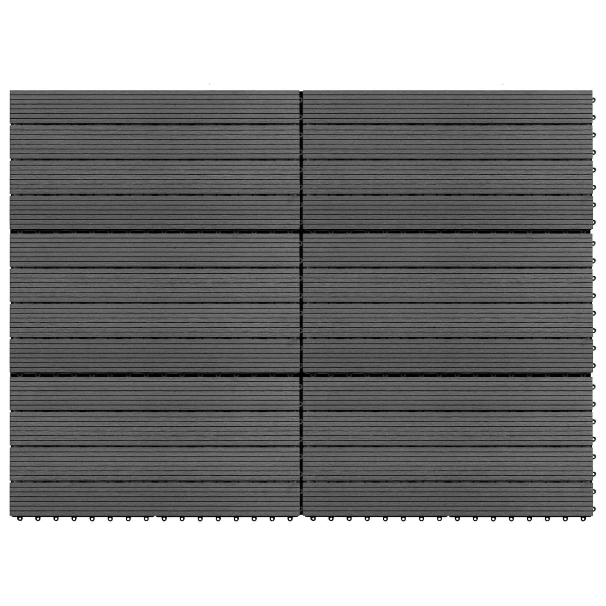 Terrassenfliese 6 stk. Grau 60 x 30 cm WPC