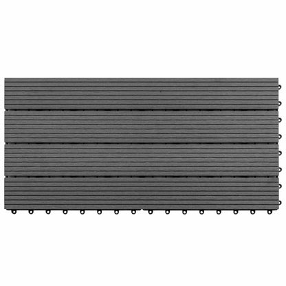 Terrassenfliese 6 stk. Grau 60 x 30 cm WPC