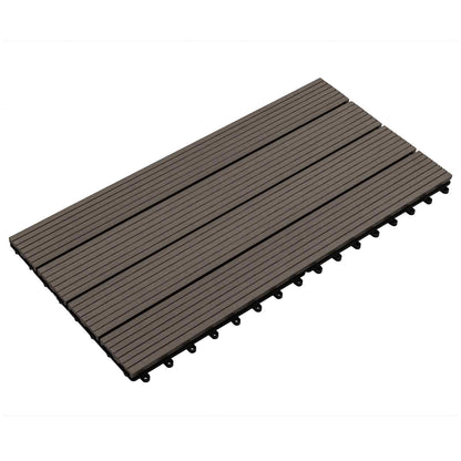 Terrassenfliese 6 Stk. Dunkelbraun 60 x 30 cm WPC