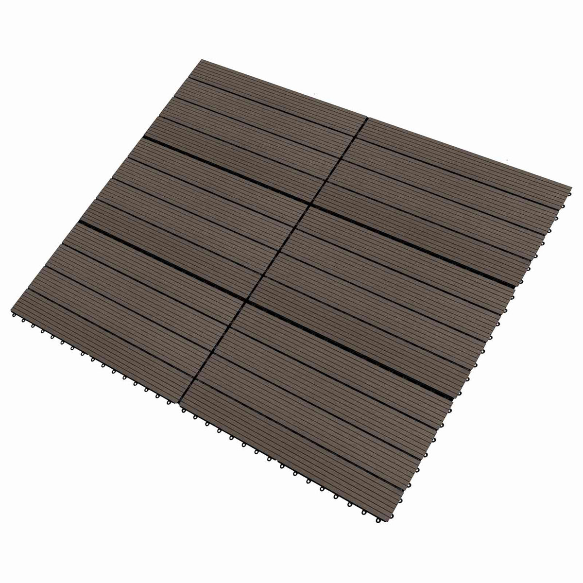 Terrassenfliese 6 Stk. Dunkelbraun 60 x 30 cm WPC