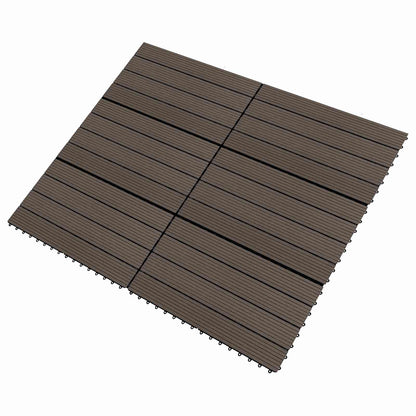 Terrassenfliese 6 Stk. Dunkelbraun 60 x 30 cm WPC