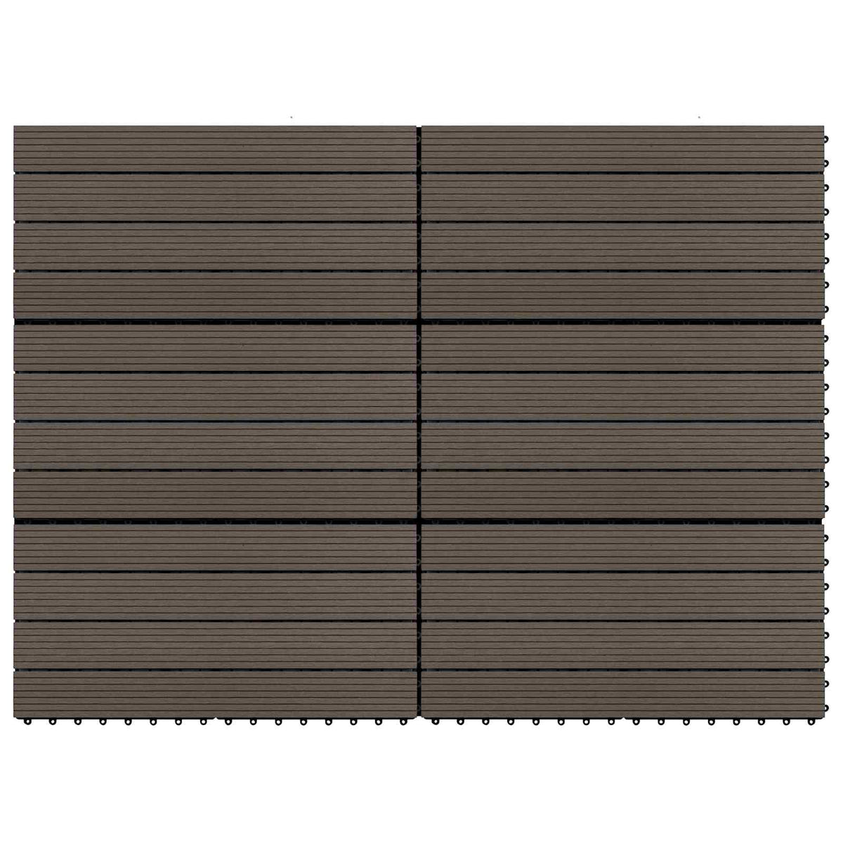 Terrassenfliese 6 Stk. Dunkelbraun 60 x 30 cm WPC