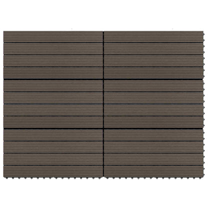 Terrassenfliese 6 Stk. Dunkelbraun 60 x 30 cm WPC