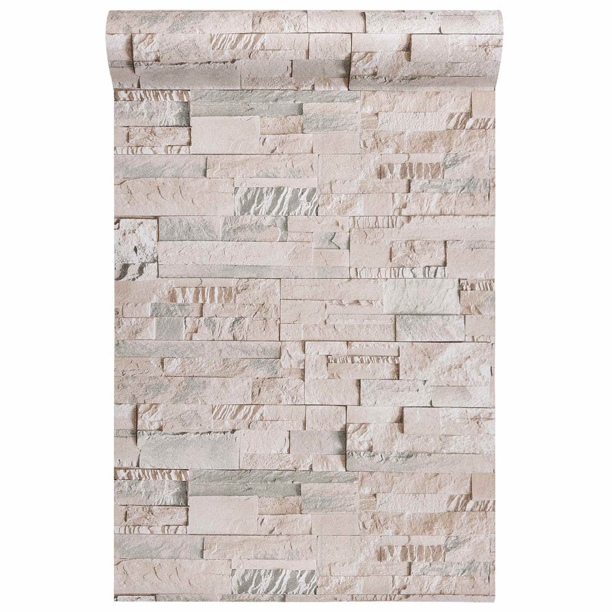 3D Stein Tapete Beige 10 x 0,53 m Vliesstoff