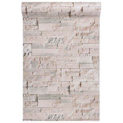 3D Stein Tapete Beige 10 x 0,53 m Vliesstoff