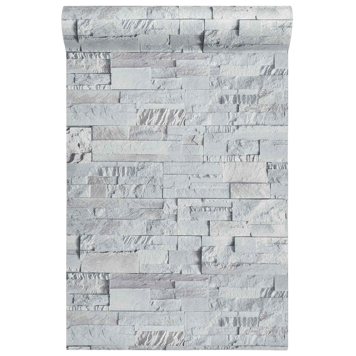 3D Stein Tapete Hellgrau 10 x 0,53 m Vliesstoff