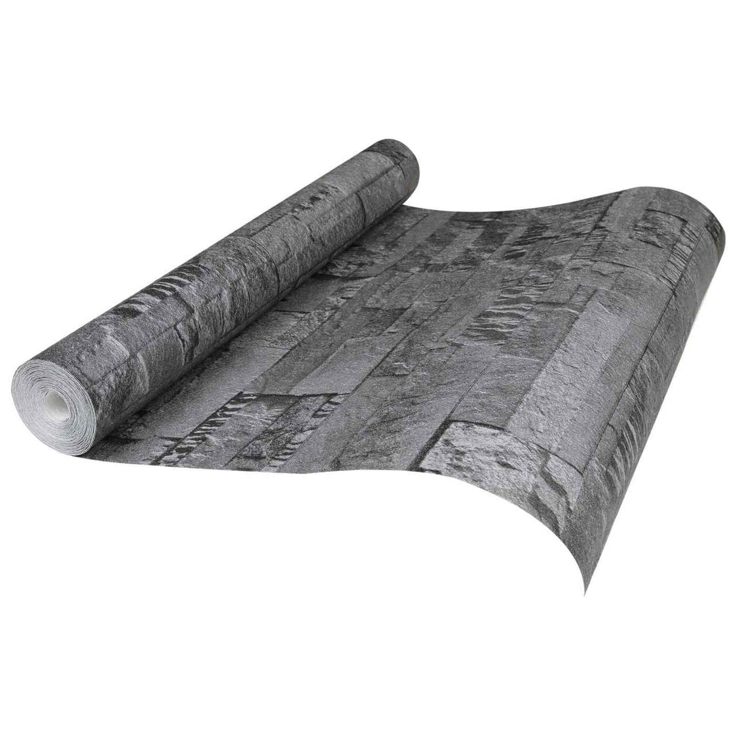 3D Stein Tapete Schwarz 10 x 0,53 m Vliesstoff