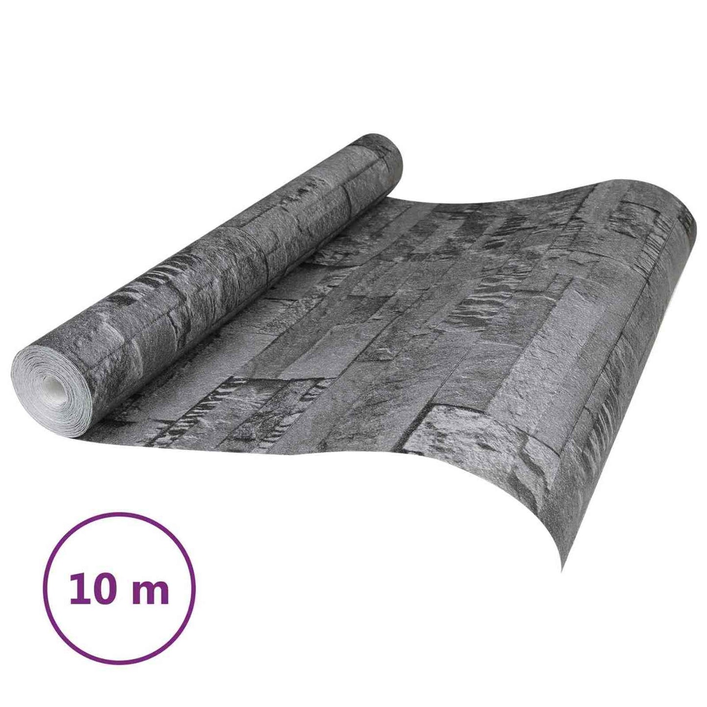 3D Stein Tapete Schwarz 10 x 0,53 m Vliesstoff