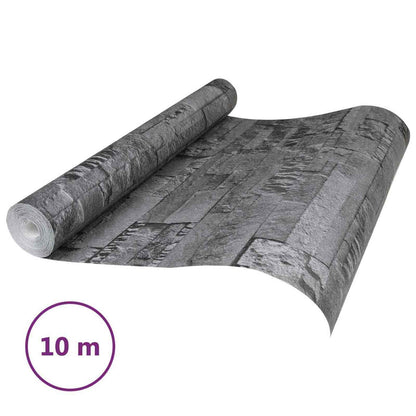 3D Stein Tapete Schwarz 10 x 0,53 m Vliesstoff
