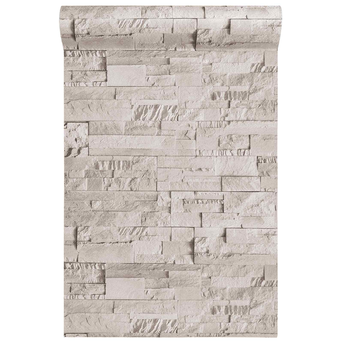 3D Stein Tapete Creme 10 x 0,53 m Vliesstoff