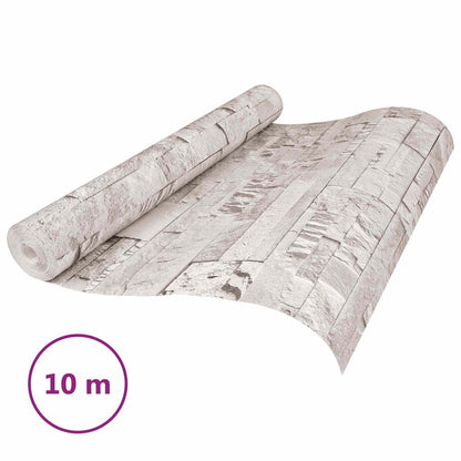 3D Stein Tapete Creme 10 x 0,53 m Vliesstoff