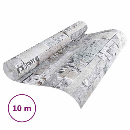 3D Stein Tapete Grau 10 x 0,53 m Vliesstoff