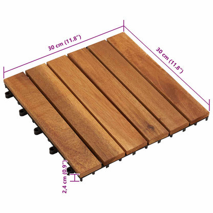 Terrassenfliese 10 Stk. Braun 30 x 30 cm Akazien-Hartholz